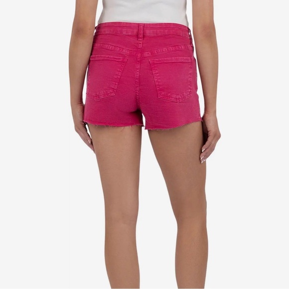 Kut From The Kloth Jane High Rise Denim Shorts Fuchsia Size 4 - Picture 2 of 9
